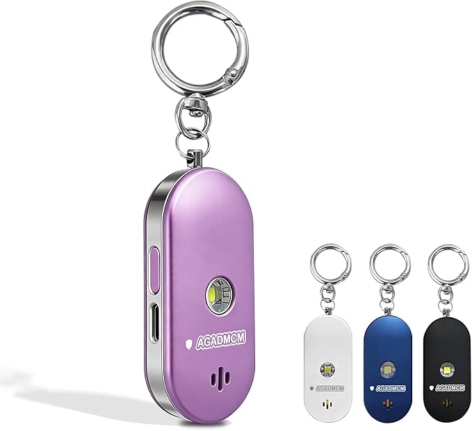Personal Safety Alarm Keychain, 130dB Dual-Sided Speakers, Lightweight Aluminum Alloy, Loud Emergency Self Defense Alarm with LED Light for Women, Kids & Seniors