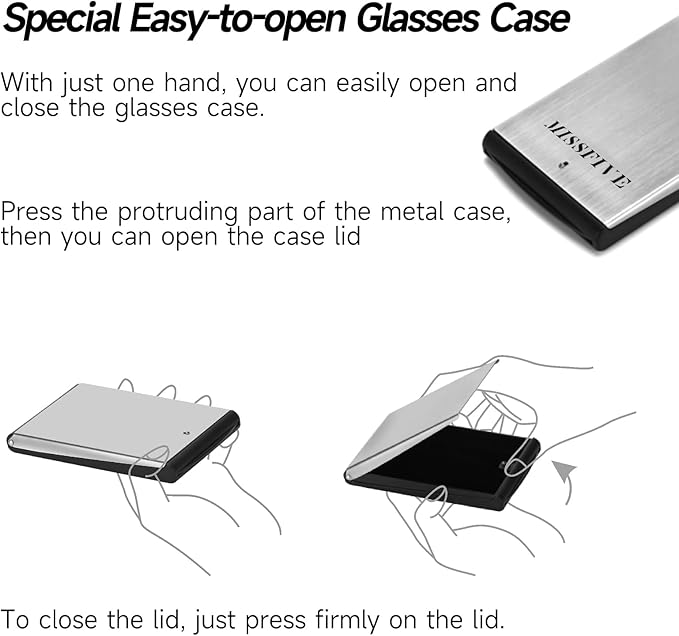 Missfive Premium Folding Reading Glasses Blue Light Blocking for Men Women, Ultra Thin Foldable Portable Travel Readers with Durable Pocket Metal Case, Dark Purple Compact Eyewear1.25x