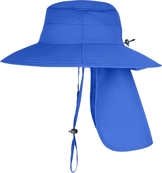 Sun Hats for Men Women Fishing Hat UPF 50+ Breathable Wide Brim Bucket Hats Summer UV Protection Safari Hat with Neck Flap