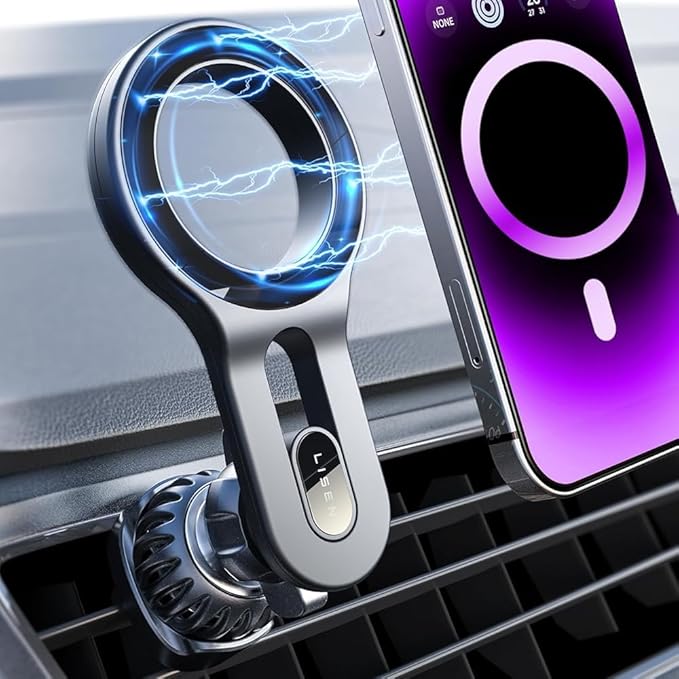 LISEN for MagSafe Car Mount, Magnetic Phone Holder for Car Vent Phone Mount, Air Vent Car Phone Holder Mount, Magnetic Car Phone Holder, Car Phone Holder Magnetic for iPhone 17 Pro Max Gift for Dad