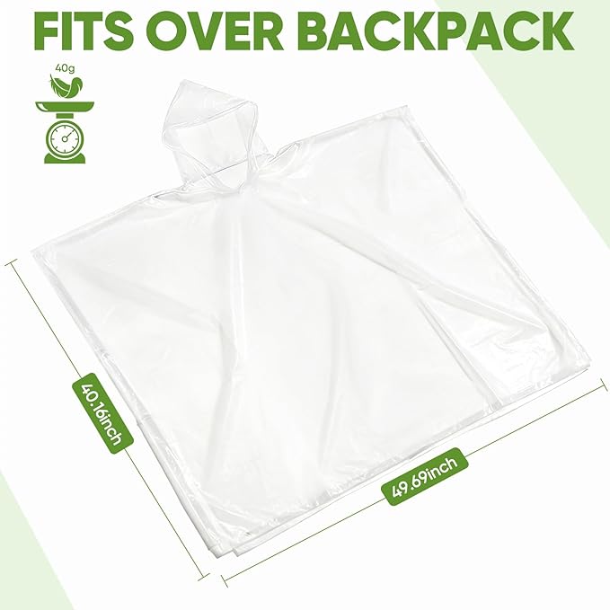 APEXUP Disposable Rain Ponchos for Adults, 5PK/10PK/50PK Emergency Rain Poncho for Camping Hiking Travelling