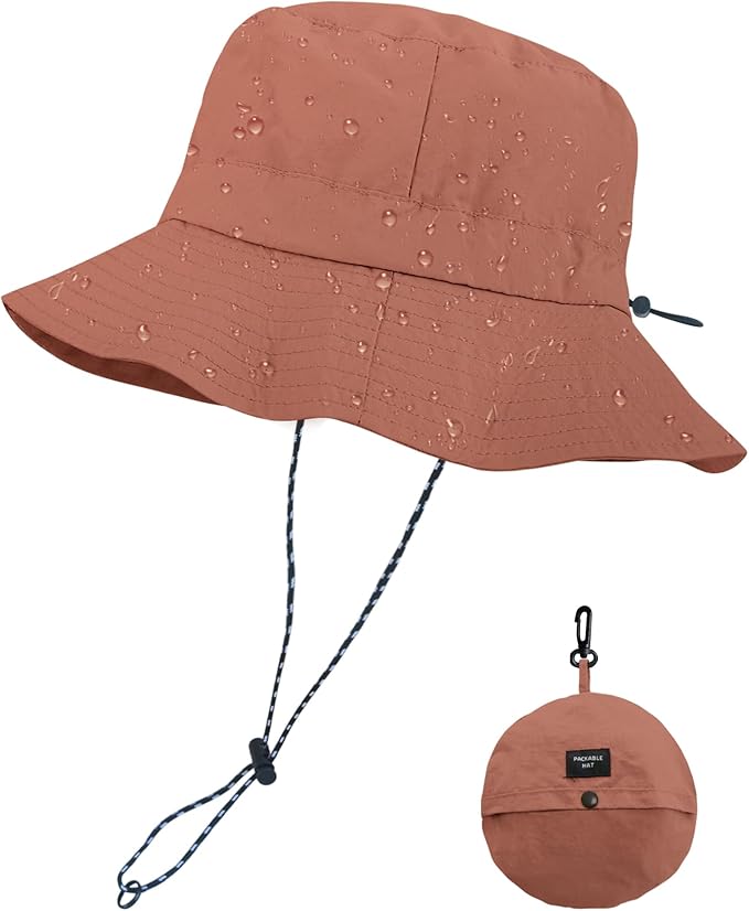 PFFY Packable Sun Bucket Hat for Men Women Outdoor UV Protection Sun Hats Waterproof Lightweight Hiking Outdoor Cap