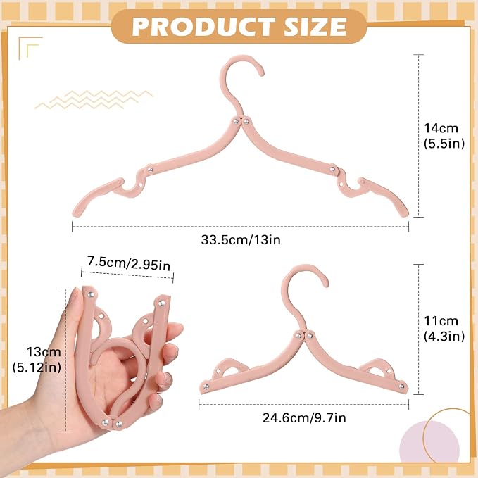 Teenyyou 12 Pcs Travel Hangers Cruise Ship Essentials Foldable Portable Plastic Vacation Hangers Non Slip Clothes Drying Rack Travel Accessories for Dormitory School Hotel Laundry (Lively Color)