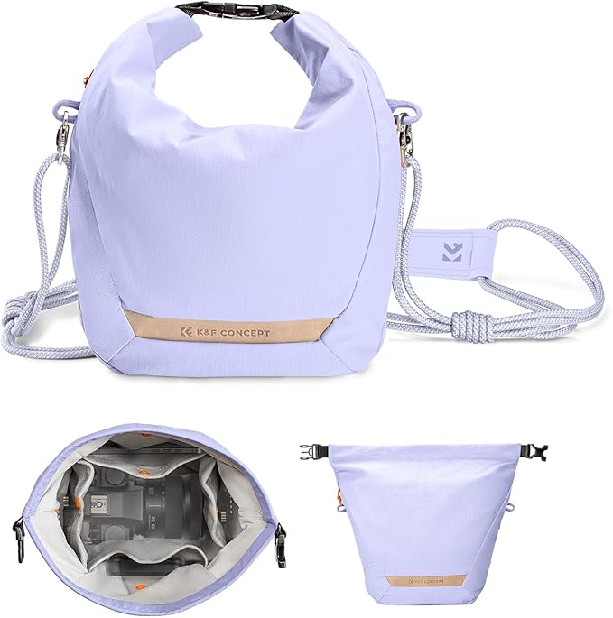 K&F CONCEPT Camera Sling Bag Small Compact Case, Cute Soft Camera Pouch Handbag for Urban Street Photography