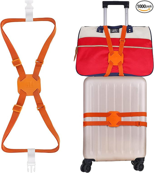 GUANJUNX Luggage Straps Bag Bungees for Add a Bag Easy to Travel Suitcase Elastic Strap Belt Long Orange L Orange Gb-0021