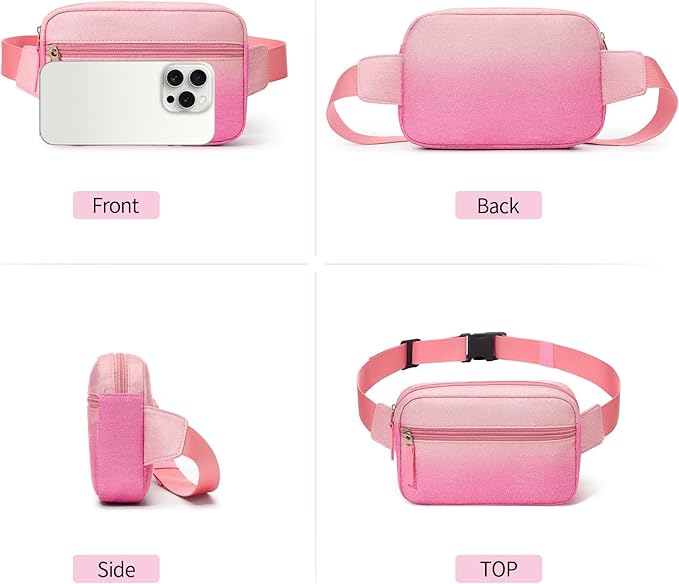 Fanny Pack Birthday Graduation Gifts for 7 8 9 10 11 12 13 Year Old Teen Girls Her Kids, Preppy Cute Trendy Stuff Colorblock Crossbody Bag Adjustable Belt Bags for Travel Essentials