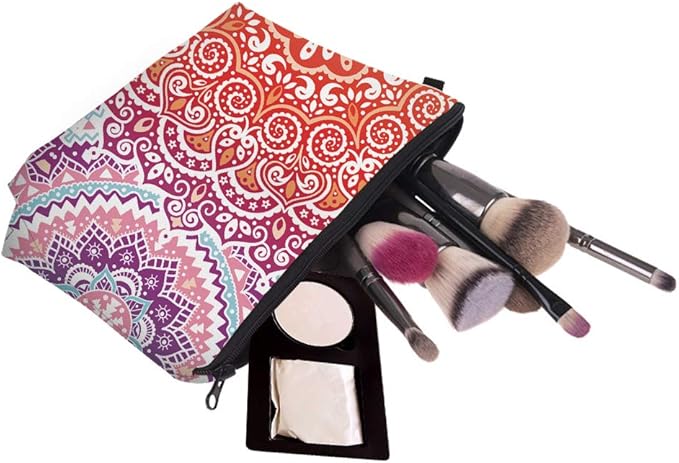 Deanfun Cosmetic Bag for Women, Mandala Flowers Waterproof Makeup Bags Roomy Toiletry Pouch Travel Accessories Gifts (51391)