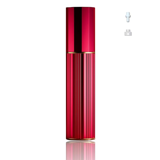 Perfume Travel Refillable Bottle Cologne Portable Atomizer Fragrance Scent Sprayer Pump Fill from Bottom Mini Pocket Size 5ml for Travel Essentials & Best Gift (Red)