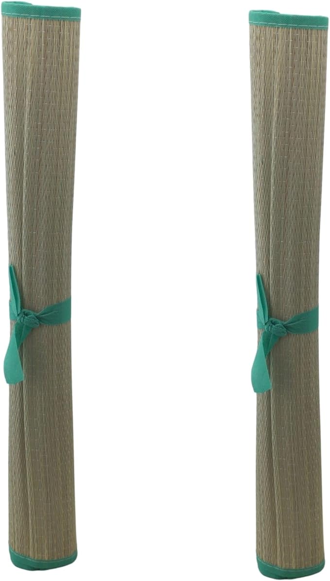 Set of 2 Natural Straw Beach Mats 24" x 72" - Multi-Purpose, Portable & Eco-Friendly - Perfect for Yoga, Picnics, Camping Festivals & Outdoor Activities