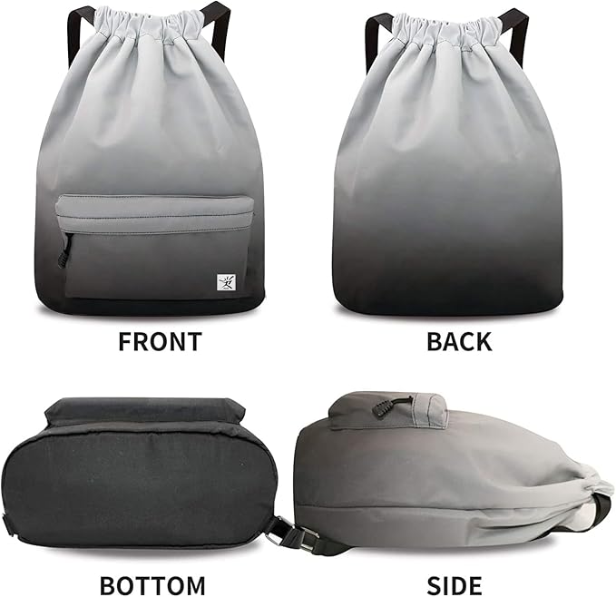 Waterproof Drawstring Bag, Gym Bag Sackpack Sports Beach Backpack for Men Women