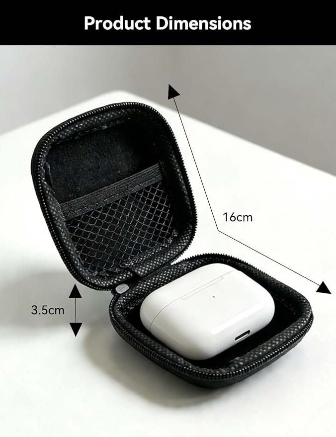MAS CARNEY Earphone Case, Headphone Earbud Hard Protective Carrying earplug Case Bag for Wired Earphones MP3 Small Items
