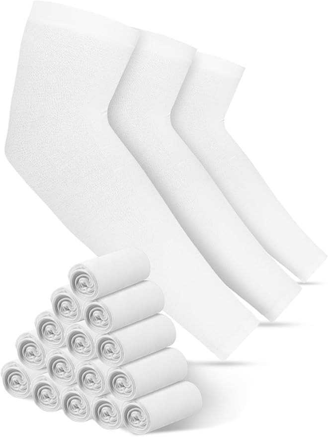 Bememo 16 Pairs UV Sun Protection Arm Sleeves for Men Women Cooling Arm Sleeves for Sports Workouts Tattoo Covers
