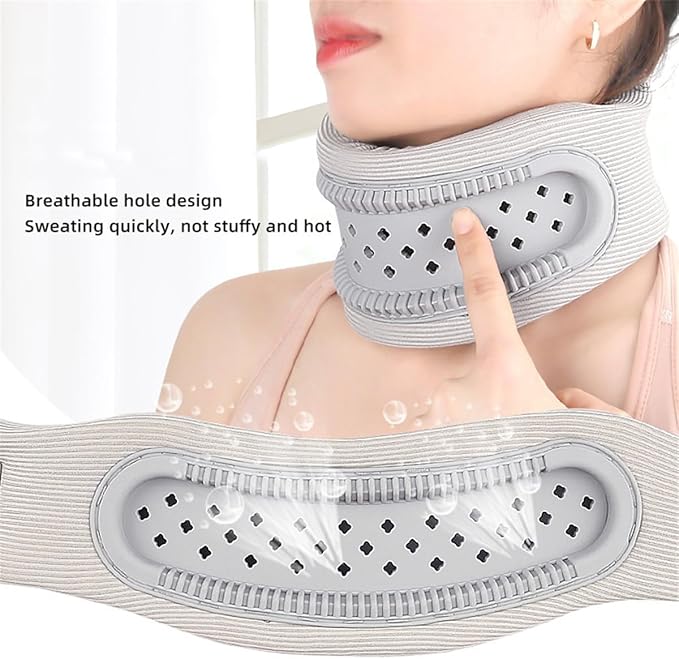 Neck Brace for Neck Support and Pain Relief, Silicone Foam Cervical Collar Wrap Keep Vertebrae Stable for Relief of Cervical Spine Pressure (Pink)