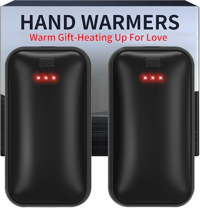 Lerat Hand Warmers Rechargeable 2 Pack, Portable Electric Hand Warmer Max 131℉, Reusable Slim Pocket Heater Handwarmers, Gifts for Men, Women, Outdoor, Golf, Camping, Hunting Essentials