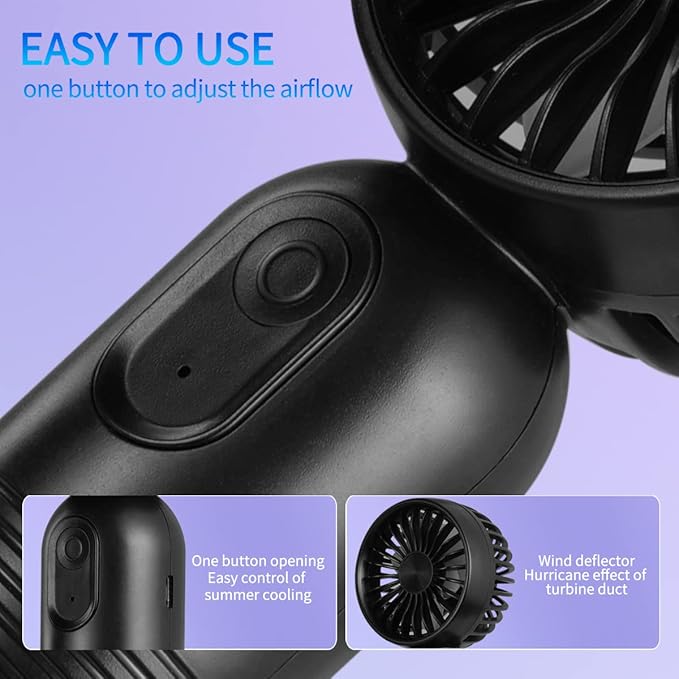 Mini Portable Fan 12 Pack, Cute Handheld Battery Operated Lightweight Small Personal Fans with 3 Speeds and USB Rechargeable Eyelash Fan for Stylish Girl Kids Women Men Office Outdoor Travel Camping