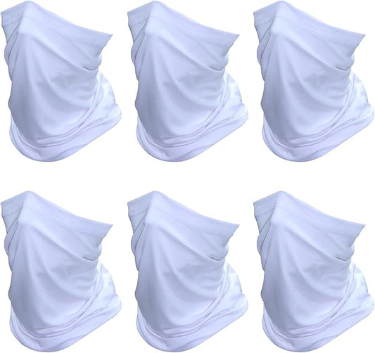 SHEVERCH 6 Pack Neck Gaiter Face Mask Sun Protection Cooling Bandana Face Cover Windproof Dustproof Neck Scarf