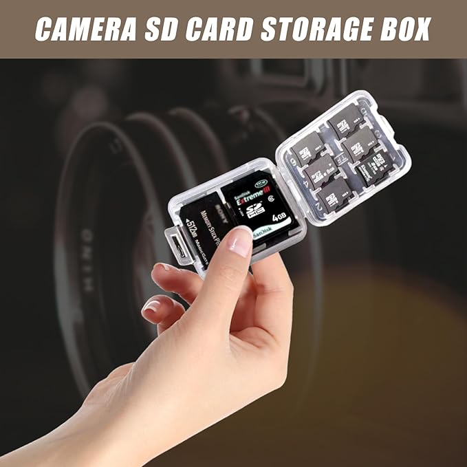 2 Pack SD Card Storage Case – 8-in-1 Hard Plastic Holder for Micro SD/SDHC/TF/MS Cards – Compact, Reusable Memory Card Organizer (Cards Not Included)