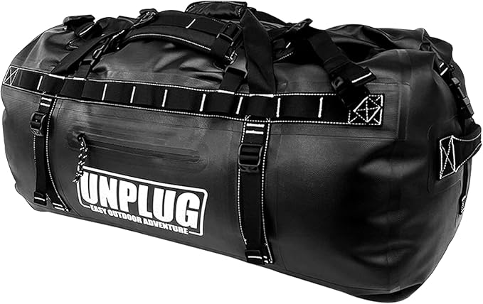 UNPLUG Ultimate Adventure | 1680D Heavy Duty Waterproof Bag | Large Travel Bag which can be Used for Camping, Motorcycling, Boating, or Hunting|110L BLACKOPS