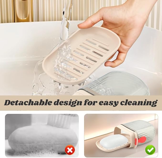 2 Pcs Travel Soap Case,Versatile Portable Travel S-OAP Box Leakproof Soap Container with Lid for Bathroom Shower Gym School Camping Vacation and Outdoor Activities(Size:2 pcs)