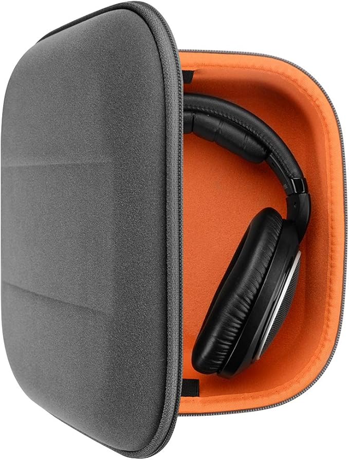 Geekria Shield Headphones Case Compatible with Sennheiser HD 400S/660S/560S and More, Large-Sized Over-Ear Headphones, Replacement Hard Shell Travel with Cable Storage (Microfiber Grey)