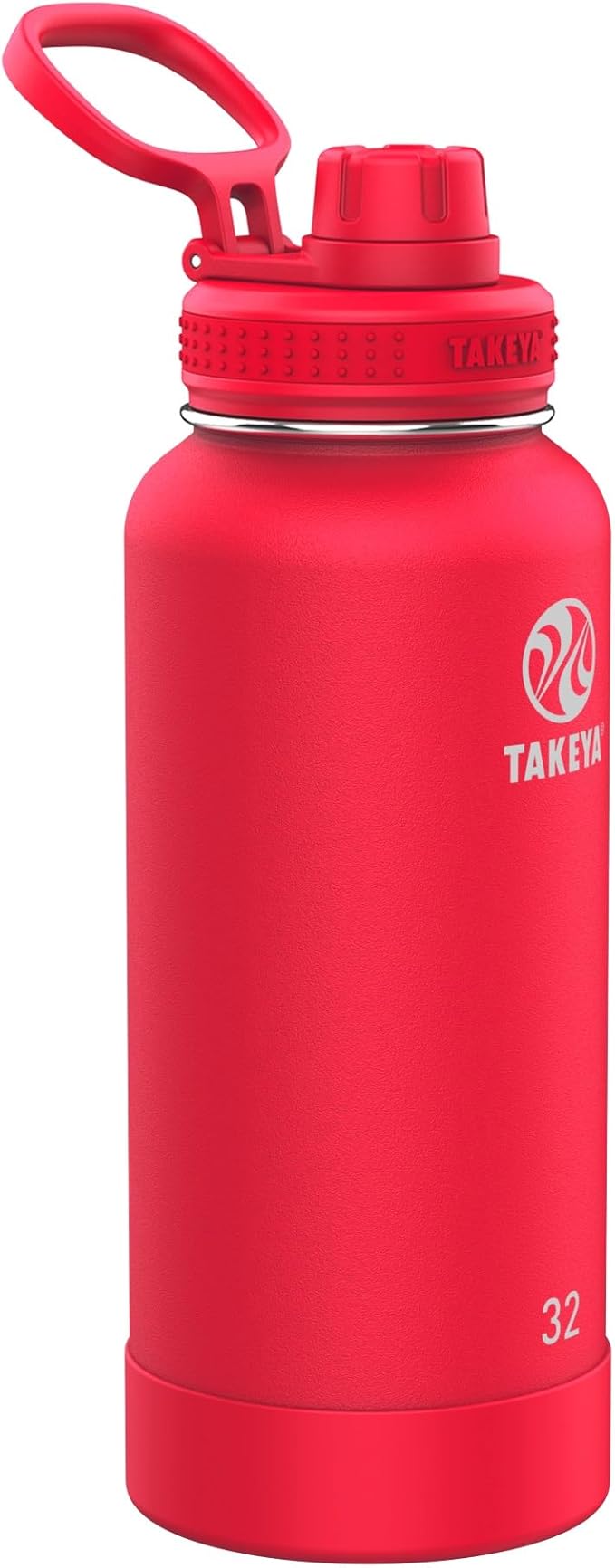 Takeya Actives 32 oz Vacuum Insulated Stainless Steel Water Bottle with Spout Lid, Premium Quality, Watermelon