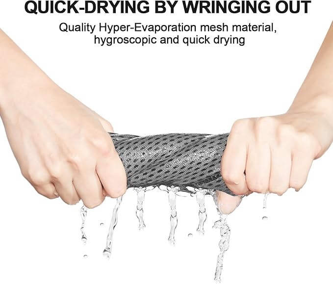 Honoson 10 Pcs Cooling Towel Bulk - Neck & Face Cool Chilly Towels Microfiber Breathable Sport Sweat Rag for Gym, Yoga, Travel, Camping, Running, Outdoor (Grey)