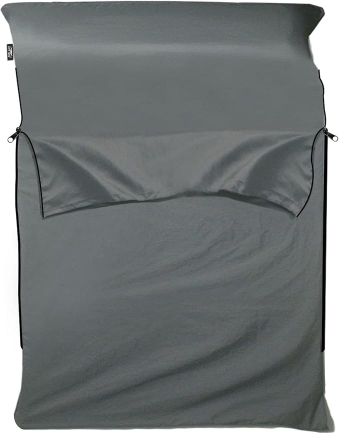 Frelaxy Sleeping Bag Liner, XL Travel Sheet & Camping Sheet for Backpacking, Hotel, Hostels & Traveling, Comfy & Easy Care, 4 Seasons Warm Cold Weather