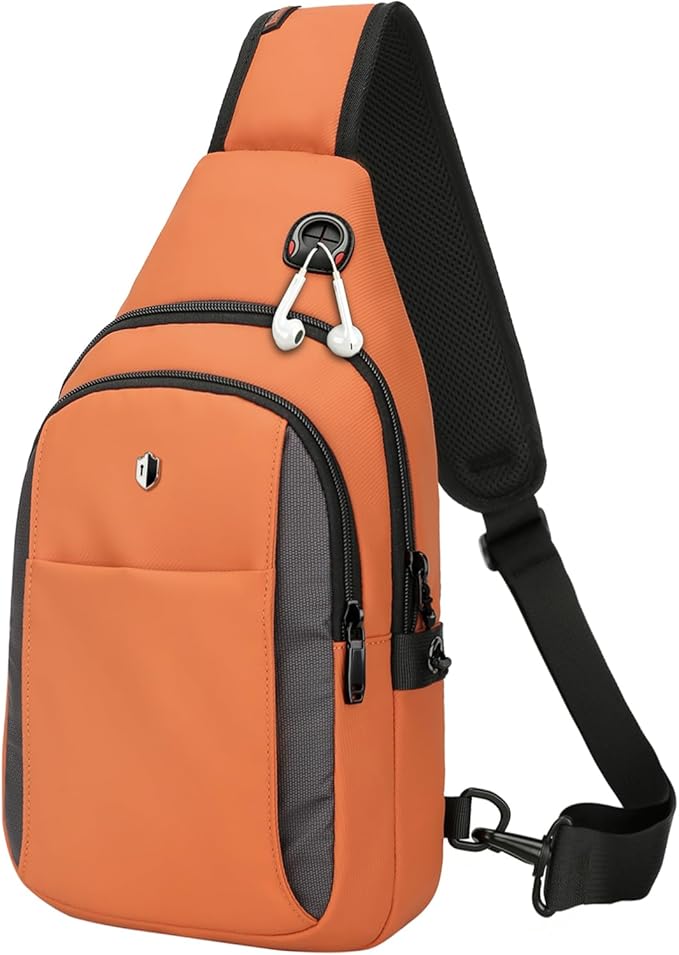 Anti-Theft Sling Bag for Women&Men, Water Resistant Crossbody Bag Mini Backpack, Lightweight Travel Hiking Chest Pack, Built-in Audio Port, Reversible Strap, Fits 11 inch iPad & Switch 2