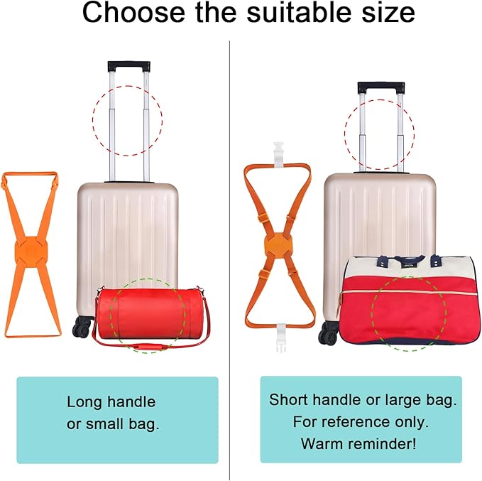Luggage Straps Bag Bungees for Add a Bag Easy to Travel Suitcase Elastic Strap Belt (Black-R, M)