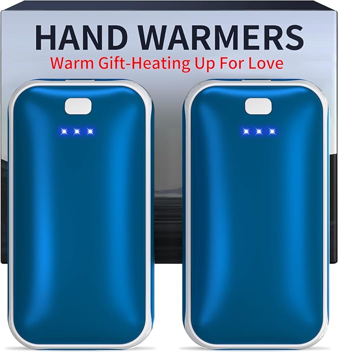 Lerat Hand Warmers Rechargeable 2 Pack, Portable Electric Hand Warmer Max 131℉, Reusable Slim Pocket Heater Handwarmers, Gifts for Men, Women, Outdoor, Golf, Camping, Hunting Essentials