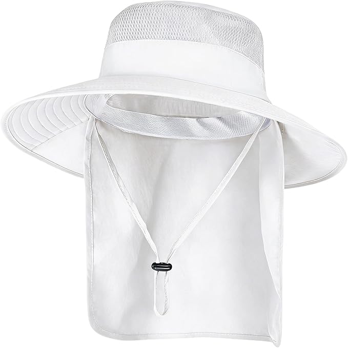 Sun Hats for Men Women Fishing Hat UPF 50+ Breathable Wide Brim Bucket Hats Summer UV Protection Safari Hat with Neck Flap