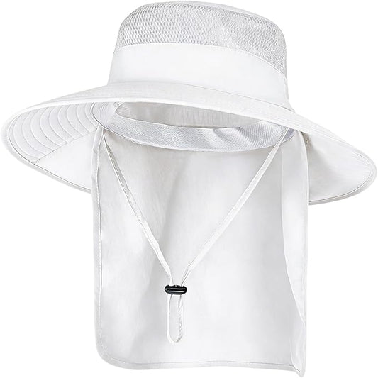 Sun Hats for Men Women Fishing Hat UPF 50+ Breathable Wide Brim Bucket Hats Summer UV Protection Safari Hat with Neck Flap