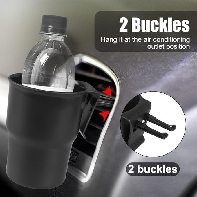 Car Cup Holder Hook, Auto Window Mount Bottle Holder 3.54'' Caliber Air Vent Hanging Beverage Holder for Soda Cans, Water Bottles, Coffee
