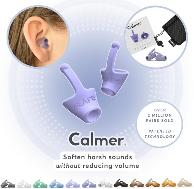 Flare Audio Calmer | Noise Reducing Ear Plugs Alternative | Silicone Reusable Ear Plugs for Noise Sensitivity, Focus and Travel | Ear Plugs for Noise Reduction (mini, Purple)