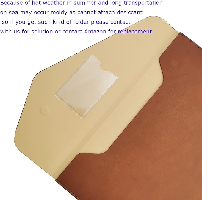 PU Leather A4 File Folder Document Holder Waterproof Portfolio Envelope Folder Case with Invisible Magnetic Closure Brown