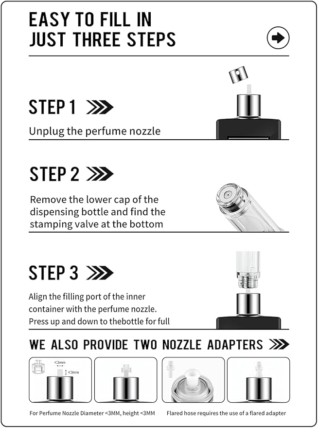 10ML Genuine Leather Atomizer Sprayer for Perfume - Portable Mini Cologne Sprayer for Woman Man - Perfume Travel Refillable Bottle,Travel Essential Fragrance Spray Bottle (Black)