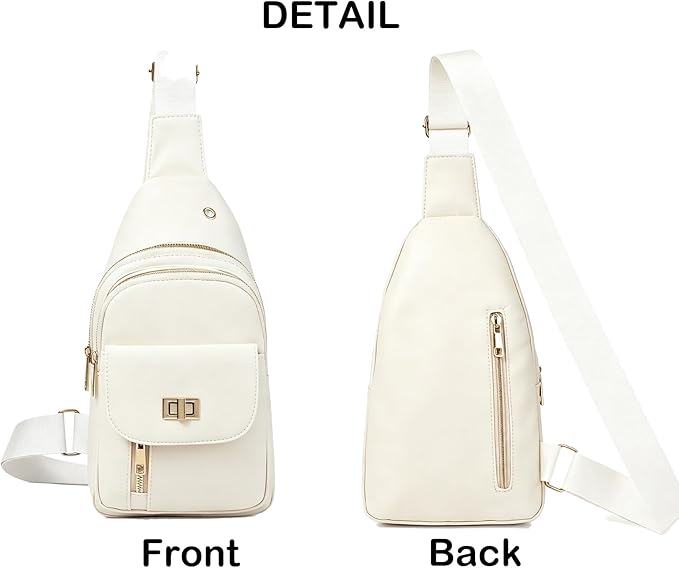 Sling Bag Small Compact Crossbody Bags for Women Anti-Theft Multiple Pockets Waterproof Fanny Pack for Travel Hiking Daily Beige