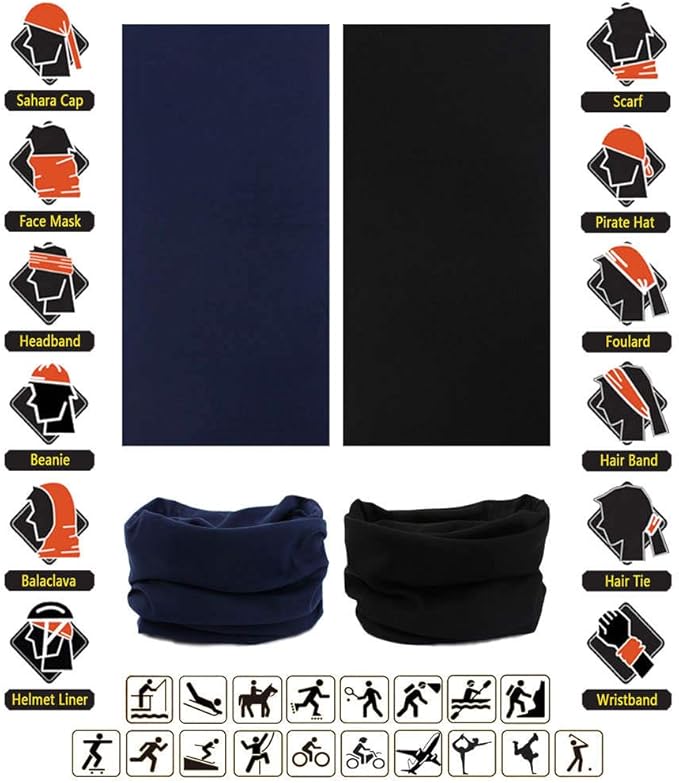 VANCROWN Headband Neck Gaiter Head Wrap Headwear Face Mask Magic Scarf Bandana for Men and Women