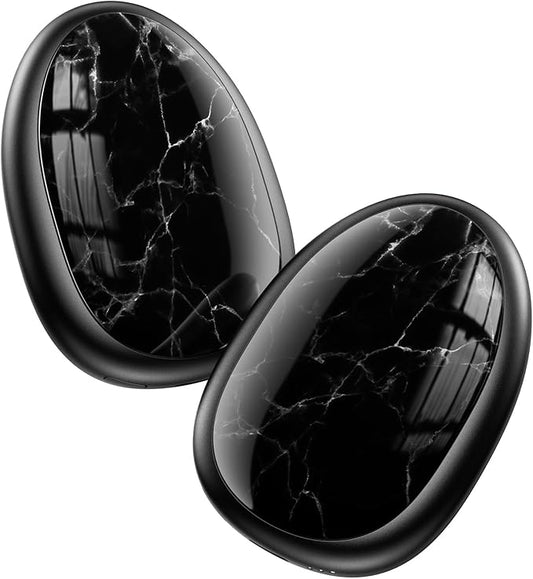 Hand Warmers Rechargeable 2 Pack, AI Temperature Control Electric Handwarmers, Stone Shape Portable Pocket Heater, Great Gift for Christmas Hunting, Golf, Camping Black