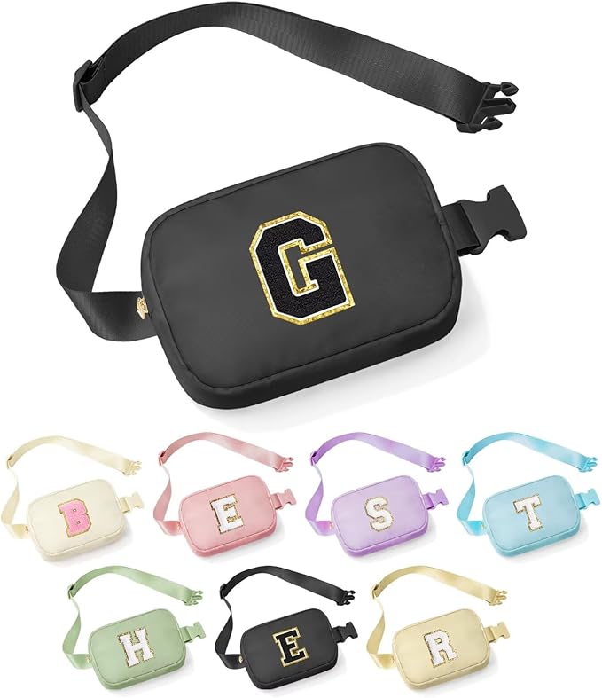 YOOLIFE 2024 Graduation Gifts - Gifts for Boys, 4 5 6 7 8 9 Year Old Boy Birthday Gifts, Fathers Gifts for Son, Black Initial Crossbody Bag Belt Bag G