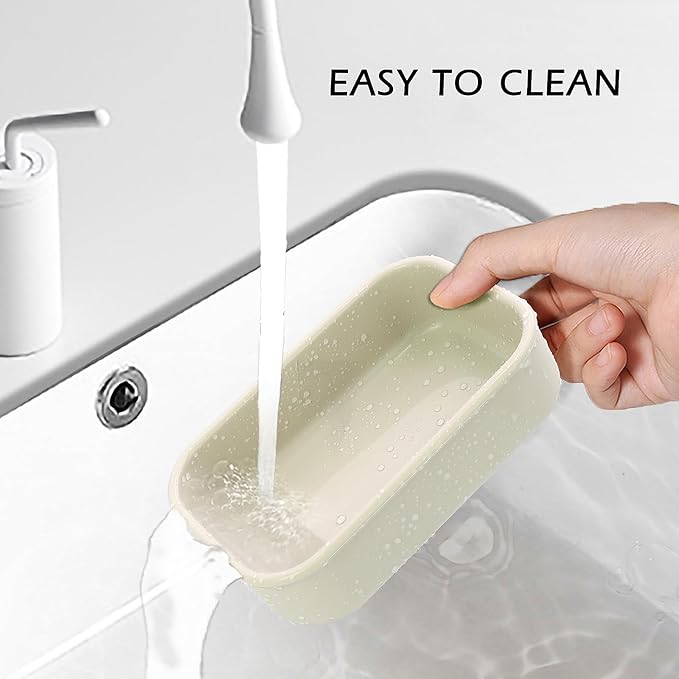 AIDIMMING Large Clear Lid Travel Soap Case, Leak-Proof Shampoo Bar Holder for Shampoo and Conditioner Bar Set, Container with Drain Pad for Oversized Handmade Bars, Travel Gym Camping, Clear&Offwhite