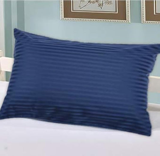 Travel Pillowcase 14x20 500 Thread Count Egyptian Cotton Set of 2 Toddler Pillowcase Zipper Closer 100% Egyptian Cotton (Toddler Travel 14x20 Zipper, Navy Blue Stripe)