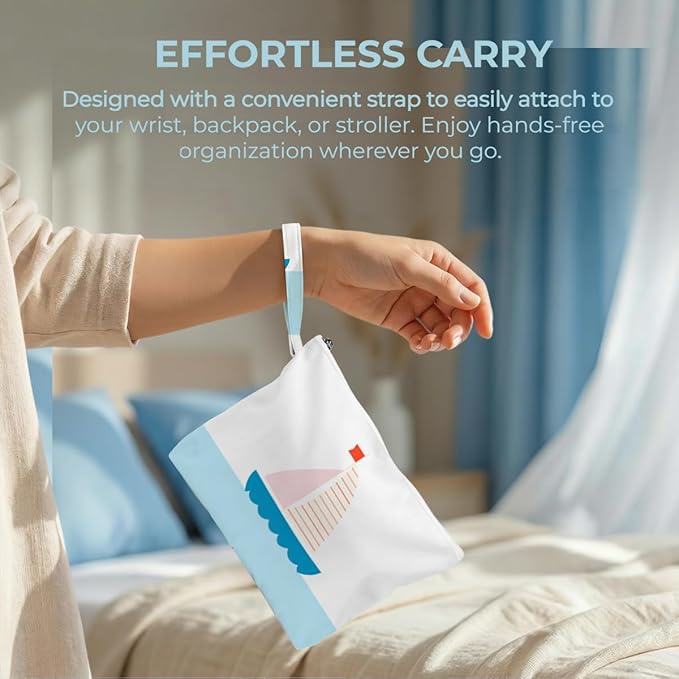 Fokongna Waterproof Reusable 4 Pack Wet Bag, Zipper Sealed Dry Wet Storage Pouch for Pool Beach Vacation Gym Workout Cosmetic Travel Toiletry Bag
