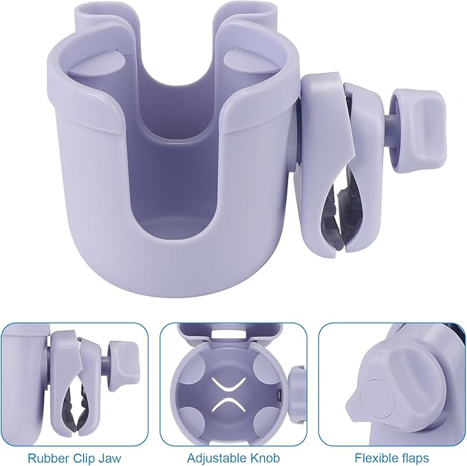 Accmor Stroller Cup Holder with Phone Holder, Bike Cup Holder, Universal Cup Holder for Uppababy Nuna Doona Strollers, 2-in-1 Cup Holder for Walker, Wheelchair, Scooter