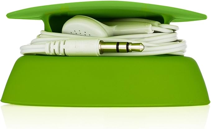 Budley - Tangle-Free Earphone/Earbud Case, Compact Storage System, Silicone (Lime, Set of 1)