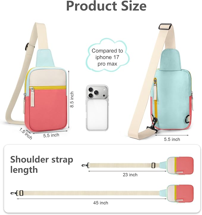 Birthday Gifts for 8 9 10 11 12 Year Old Teens Girls Kids, Fanny Pack Crossbody Bag Sling Belt Bags Purse, Dorm Travel Essentials for Girls Fashion, Preppy Tween Teen Girl Gift Trendy Stuff