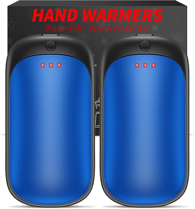 2 Pack Hand Warmers Rechargeable, Portable Electric Hand Warmers Reusable, USB 2 in 1 Handwarmers, Outdoor/Indoor/Warm Gifts for Men Women Kids
