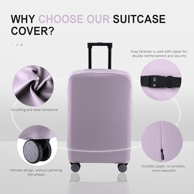 Travel Luggage Cover - Scratch-Resistant Fit 19-31 Inch, Lavender Purple, 2XL (30-31 inch)