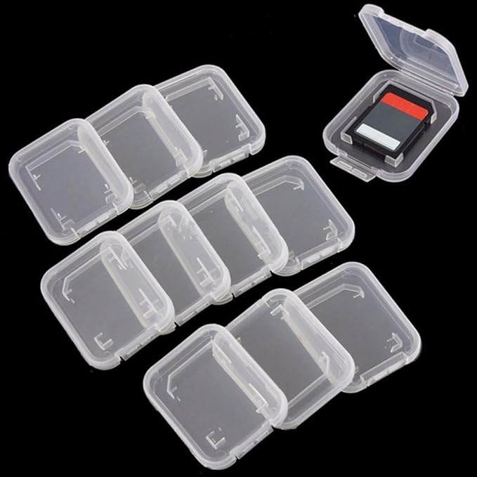 Plastic Memory Card Storage Case Compatible with SD MMC/SDHC PRO Duo White (20 PCS)