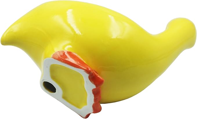 Ceramic Soap Dish,Cute Duck Shaped Self Draining Soap Holder, Sponge Holder, for Shower,Bathroom,Kitchen (Yellow)